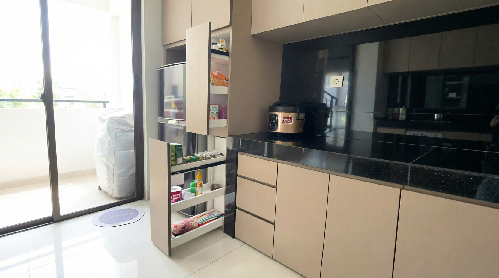 Smart Pull-Out Pantry System Built-in